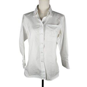 MaxMara Shirt Size Medium Embroidered M White Long Sleeve  Button Luxury